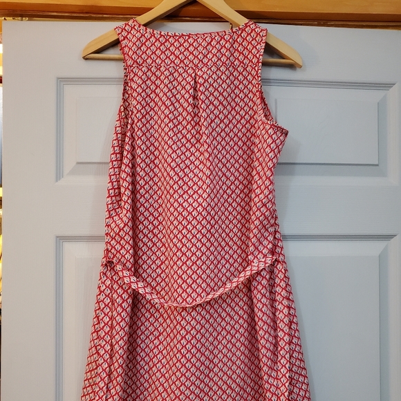 Gap Sleeveless Pink Red Summer Button down Dress Size small - Picture 2 of 5